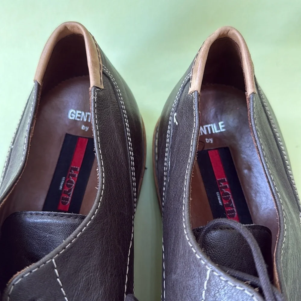 Dark brown/cream Gentile by Lloyd Germany leather oxfords